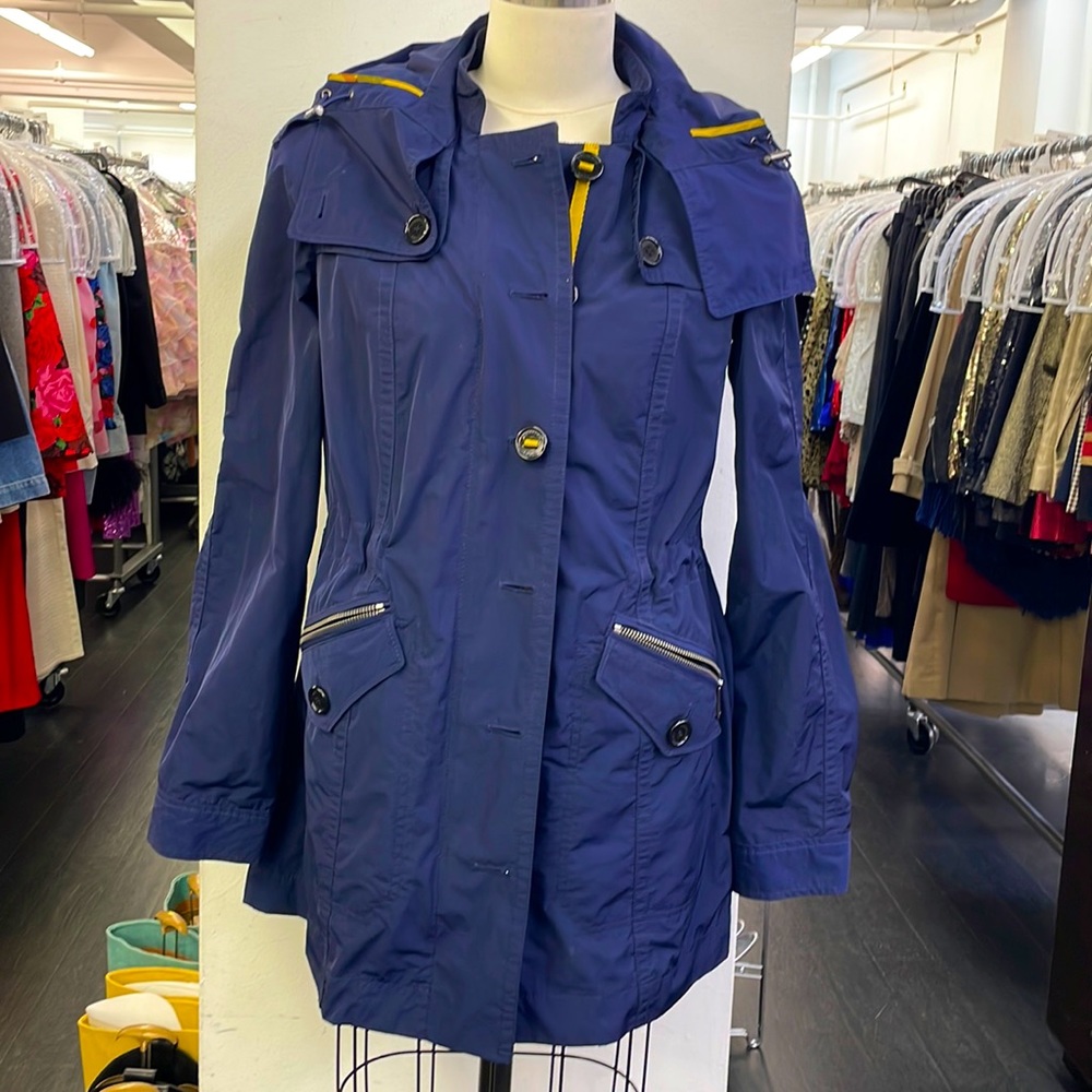 Navy Burberry Brit Parka